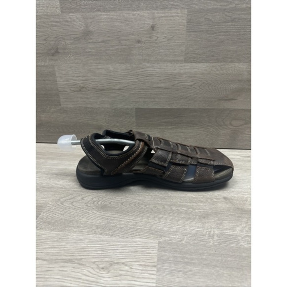 CLARKS Walkford Fisherman Sandals Men's Size 11 M Brown Leather Boat Shoes - Picture 8 of 12